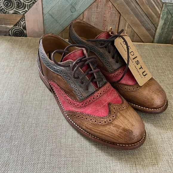 BED|STU Brown and Pink Oxford Derbys - Picture 2 of 8